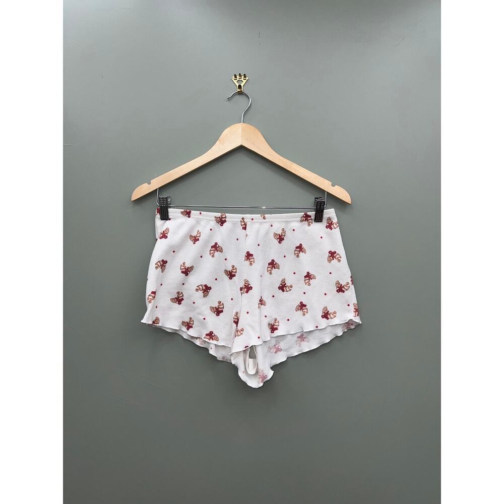Wild Fable Croissant Christmas Pajama Set Small Henley Top & Shorts Coquette - Picture 5 of 8